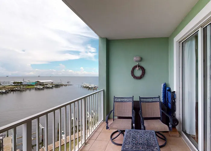 Waterfront With Bay Views Pool Hot Tub Boat Ramp & Private Balcony Gulf Shores